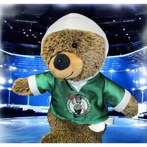Boston Celtics Teddy Bear Plush Hoodie 14" T-Shirt NBA Basketball Fan Baby Gift